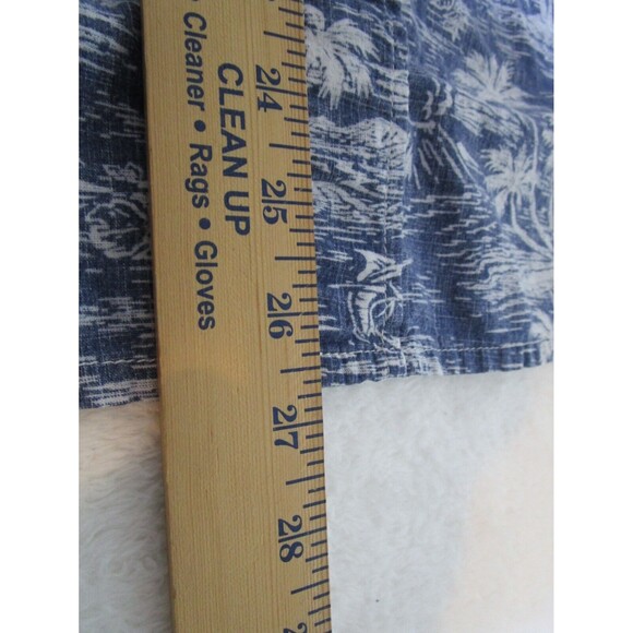 Red Head Mens Button Up Shirt Size Large Blue Tropical Short Sleeve - Picture 8 of 9